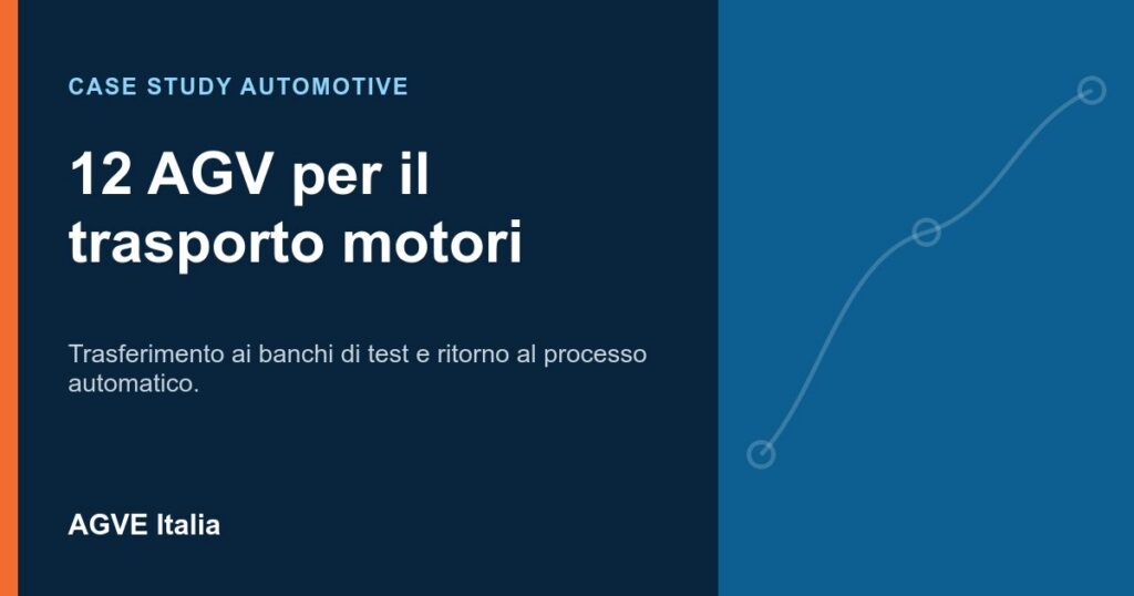 Infografica del case study: 12 AGV per il trasporto motori ai banchi di test